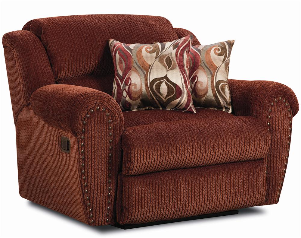 Lane Summerlin Snuggler Recliner with Rolled Arms and Nailhead Trim